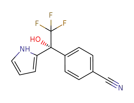 Molecular Structure of 1096375-89-1 ((R)-4-(2,2,2-trifluoro-1-hydroxy-1-(1H-pyrrol-2-yl)ethyl)benzonitrile)