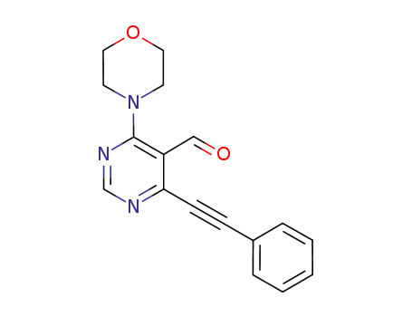 Molecular Structure of 1067892-80-1 (4-morpholin-4-yl-6-phenylethynylpyrimidine-5-carbaldehyde)