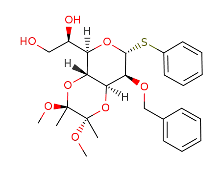 phenyl 2-O-benzyl-3,4-O-(2',3'-dimethoxybutane-2',3'-diyl)-D-glycero-1-thio-α-D-mannoheptopyranoside