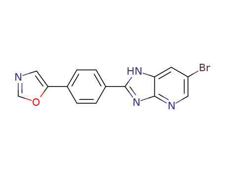 Molecular Structure of 938462-00-1 (5-[4-(6-bromo-3H-imidazo[4,5-b]pyridin-2-yl)phenyl]-1,3-oxazole)