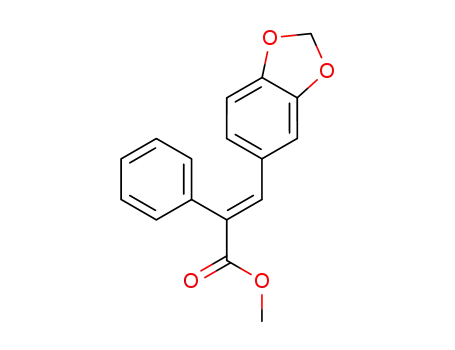 Molecular Structure of 36854-31-6 (methyl (E)-3-(benzo[d][1,3]dioxol-6-yl)-2-phenylacrylate)
