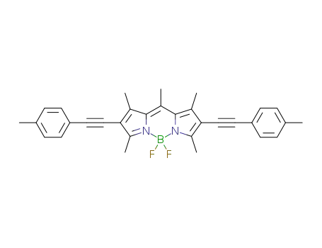 Molecular Structure of 1031443-59-0 (4,4-difluoro-1,3,5,7,8-pentamethyl-2,6-bis(p-tolylethynyl)-4-bora-3a,4a-diaza-s-indacene)