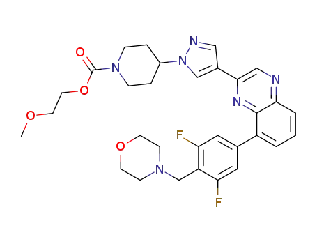 4-{4-[8-(3,5-difluoro-4-morpholin-4-ylmethyl-phenyl)-quinoxalin-2-yl]-pyrazol-1-yl}-piperidine-1-carboxylic acid 2-methoxy-ethyl ester