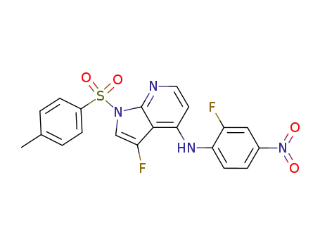 Molecular Structure of 869335-70-6 (3-Fluoro-N-(2-fluoro-4-nitrophenyl)-1-[(4-methylphenyl)sulfonyl]-1H-pyrrolo[2,3-b]pyridine-4-amine)