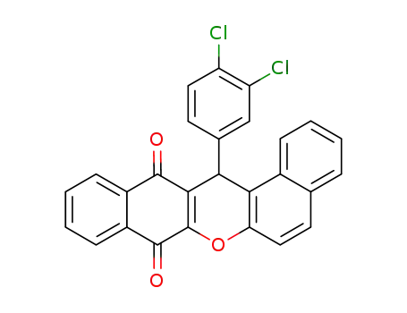Molecular Structure of 1219933-80-8 (14-(3,4-dichlorophenyl)-14H-dibenzo[a,i]xanthene-8,13-dione)