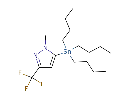Molecular Structure of 191606-78-7 (1-Methyl-5-(tributylstannyl)-3-(trifluoromethyl)-1H-pyrazole)