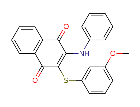 Molecular Structure of 1171120-72-1 (2-(3-methoxyphenylthio)-3-(phenylamino)naphthalene-1,4-dione)
