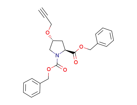 Molecular Structure of 1207279-60-4 ((2S,4R)-1,2-dibenzyloxycarbonyl-4-(prop-2-yn-1-yloxy)pyrrolidine)