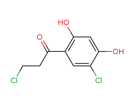 Molecular Structure of 1202889-56-2 (3-chloro-1-(5-chloro-2,4-dihydroxyphenyl)propan-1-one)