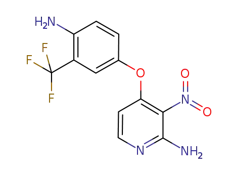 Molecular Structure of 884339-72-4 (4-(4-amino-3-(trifluoromethyl)phenoxy)-3-nitropyridin-2-amine)