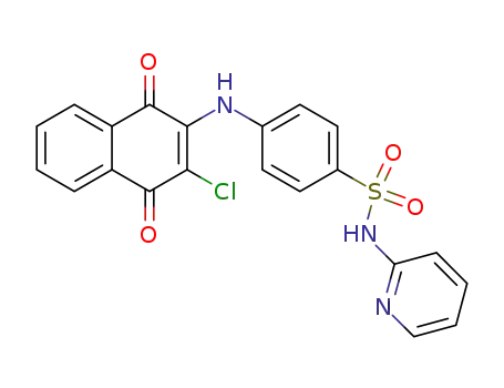 Molecular Structure of 6298-15-3 (4-[(3-chloro-1,4-dioxo-1,4-dihydronaphthalen-2-yl)amino]-N-(pyridin-2-yl)benzenesulfonamide)