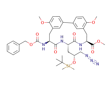 (4S,7S,10S,2’R)-10-benzyoxycarbonylamino-1<sup>1</sup>,2<sup>1</sup>-bis-methoxy-7-[3’-azido-2’-(tert-butyldimethyl-silyloxy)propyl]-5,8-diaza-6,9-dioxo-1,2(4,2)-dibenzenacycloundecaphane-4-methyl carboxylate
