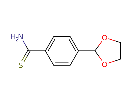 Molecular Structure of 175202-43-4 (4-(1,3-DIOXOLAN-2-YL)BENZENE-1-CARBOTHIOAMIDE)