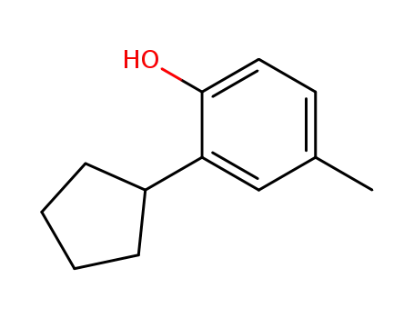 Molecular Structure of 4297-63-6 (Phenol, 2-cyclopentyl-4-methyl-)