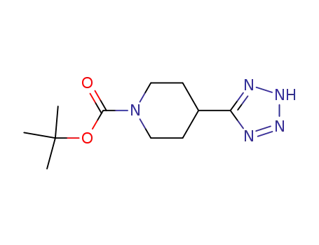 Molecular Structure of 91419-58-8 (1-Piperidinecarboxylic acid, 4-(1H-tetrazol-5-yl)-, 1,1-dimethylethyl
ester)