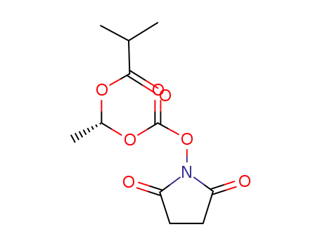 Molecular Structure of 1174524-47-0 ((1R)-1-({[(2,5-dioxopyrrolidin-1-yl)oxy]carbonyl}oxy)ethyl 2-methylpropionate)