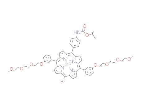 Molecular Structure of 1062503-75-6 (Zn((MeO(CH<sub>2</sub>CH<sub>2</sub>O)3C<sub>6</sub>H<sub>4</sub>)2(BocHNC<sub>6</sub>H<sub>4</sub>)(Br)C<sub>20</sub>H<sub>8</sub>N<sub>2</sub>))