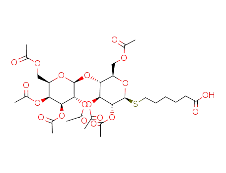 6-(2,3,4,6-tetra-O-acetyl-β-D-galactopyranosyl-(1->4)-2,3,6-triacetyl-β-D-glucopyranosylsulfanyl)hexanoic acid