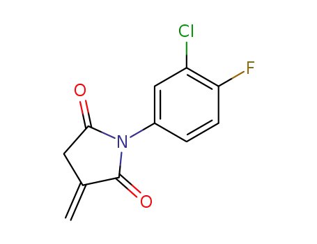 Molecular Structure of 123077-77-0 (1-(3-chloro-4-fluorophenyl)-3-methylidenepyrrolidine-2,5-dione)