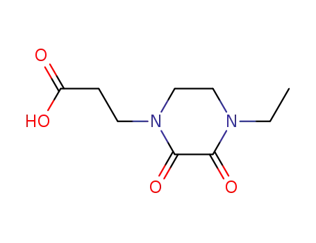 Molecular Structure of 610311-91-6 (1-Piperazinepropanoicacid,4-ethyl-2,3-dioxo-(9CI))