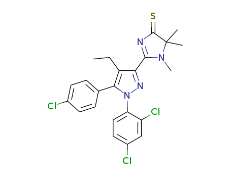 4H-Imidazole-4-thione, 2-[5-(4-chlorophenyl)-1-(2,4-dichlorophenyl)-4-ethyl-1H-pyrazol-3-yl]-1,5-dihydro-1,5,5-trimethyl-