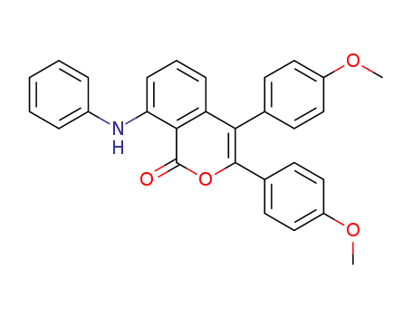 Molecular Structure of 1147303-99-8 (8-(N-phenylamino)-3,4-bis(4-methoxyphenyl)isocoumarin)
