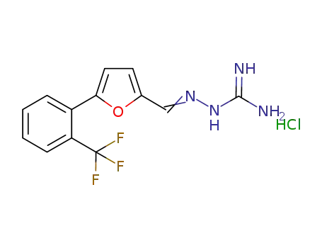 Hydrazinecarboximidamide,
2-[[5-[2-(trifluoromethyl)phenyl]-2-furanyl]methylene]-,
monohydrochloride