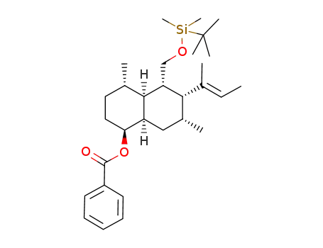 (+)-benzoic acid (1S,4S,4aS,5S,6R,7R,8aR)-5-(tert-butyl-dimethyl-silanyloxymethyl)-4,7-dimethyl-6-[(E)-1-methyl-propenyl]-decahydro-naphthalen-1-yl ester