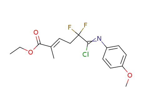 ethyl (E)-6-chloro-5,5-difluoro-6-(4-methoxyphenylimino)-2-methyl-2-hexenoate