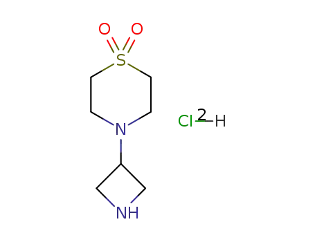 Molecular Structure of 178312-02-2 (4-(azetidin-3-yl)thioMorpholine 1,1-dioxide)
