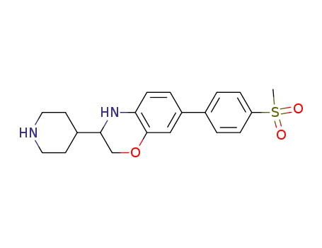 7-[4-(methylsulfonyl)phenyl]-3-piperidin-4-yl-3,4-dihydro-2H-1,4-benzoxazine.