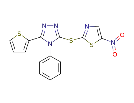 5-nitro-2-(4-phenyl-5-(thiophen-2-yl)-4H-1,2,4-triazol-3-ylthio)-thiazole