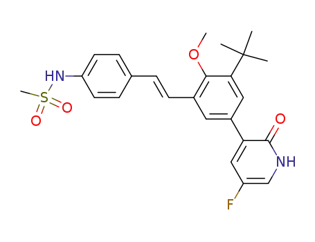 N-[4-[(E)-2-[3-tert-butyl-5-(5-fluoro-2-oxo-1H-pyridin-3-yl)-2-methoxyphenyl]vinyl]phenyl]methanesulfonamide