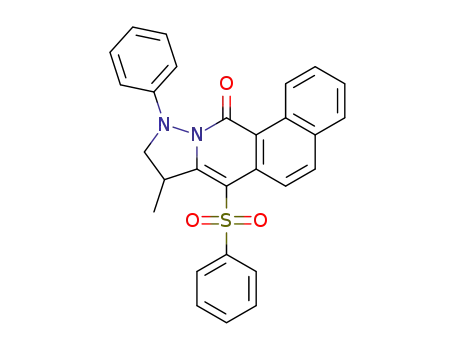Molecular Structure of 1178577-19-9 (7-benzenesulfonyl-8-methyl-10-phenyl-9,10-dihydro-8H-10,10a-diazacyclopenta[b]phenanthren-11-one)