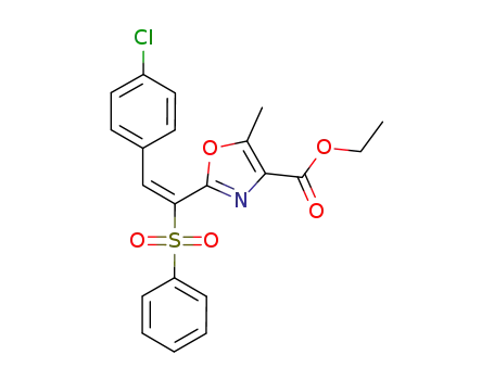 (E)-ethyl 2-(2-(4-chlorophenyl)-1-(phenylsulfonyl)vinyl)-5-methyloxazole-4-carboxylate