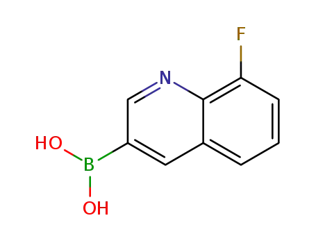 Molecular Structure of 1207750-07-9 ((8-fluoroquinolin-3-yl)boronic acid)
