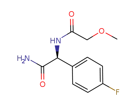 Molecular Structure of 1108685-90-0 (L-2-(4-fluoro-phenyl)-2-(2-methoxy-acetylamino)-acetamide)