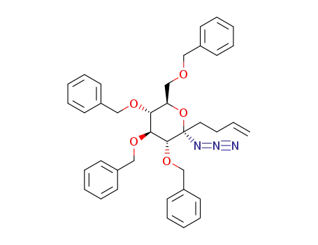 (2S,3R,4S,5R,6R)-2-azido-3,4,5-tris(benzyloxy)-6-(benzyloxymethyl)-2-(but-3-enyl)tetrahydro-2H-pyran