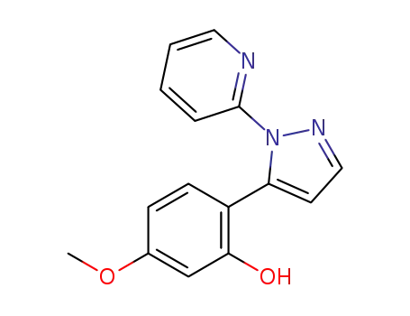 Molecular Structure of 1345865-40-8 (5-methoxy-2-[1-(pyridin-2-yl)-1H-pyrazol-5-yl]phenol)