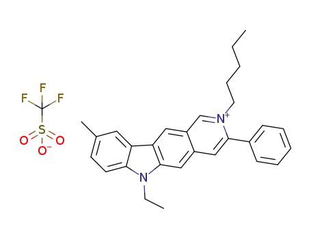 6-ethyl-9-methyl-2-pentyl-3-phenyl-6H-pyrido[4,3-b]carbazol-2-ium triflate