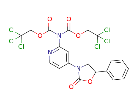 Molecular Structure of 1019651-24-1 (bis(2,2,2-trichloroethyl)(4-(2-oxo-5-phenyl-1,3-oxazolidin-3-yl)pyridin-2-yl)imidodicarbonate)