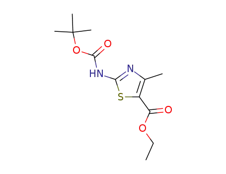 Molecular Structure of 244236-52-0 (ethyl 2-(tert-butoxycarbonylamino)-4-methylthiazole-5-carboxylate)