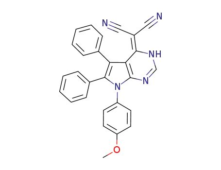 2-(7-(4-methoxyphenyl)-5,6-diphenyl-7H-pyrrolo[2,3-d]pyrimidin-4-ylidene)-malononitrile