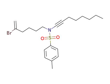 Molecular Structure of 1361582-89-9 (N-(5-bromohex-5-en-1-yl)-4-methyl-N-(oct-1-yn-1-yl)benzenesulfonamide)