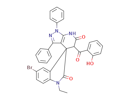 5-bromo-1-ethyl-5'-(2-hydroxybenzoyl)-1',3'-diphenyl-5',7'-dihydrospiro[indoline-3,4'-pyrazolo[3,4-b]pyridine]-2,6'(1'H)-dione