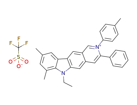 6-ethyl-7,9-dimethyl-3-phenyl-2-p-tolyl-6H-pyrido[4,3-b]carbazol-2-ium triflate
