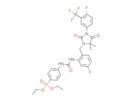 diethyl [4-(3-{5-fluoro-2-[3-(4-fluoro-3-trifluoromethylphenyl)-5,5-dimethyl-2,4-dioxoimidazolidin-1-ylmethyl]phenyl}ureido)phenyl]phosphonate