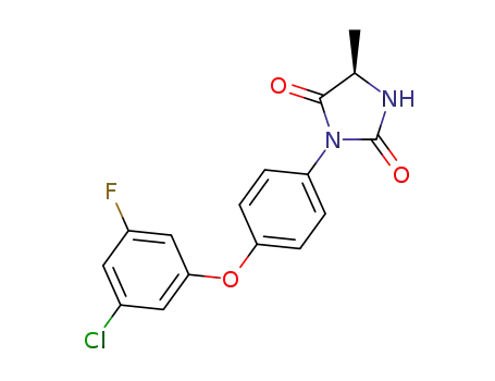 Molecular Structure of 1311136-69-2 ((5R)-3-{4-[(3-chloro-5-fluorophenyl)oxy]phenyl}-5-methyl-2,4-imidazolidinedione)