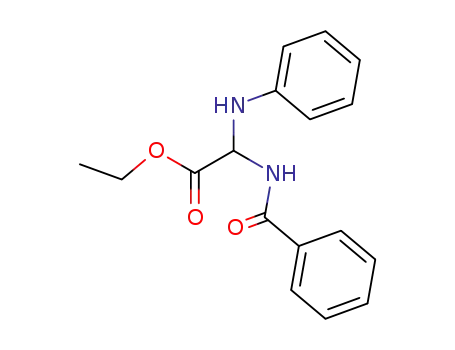 Molecular Structure of 60676-50-8 (Acetic acid, (benzoylamino)(phenylamino)-, ethyl ester)