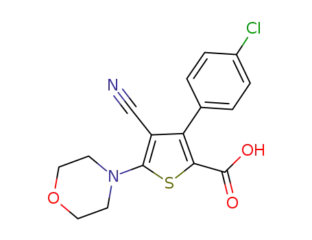 3-(4-chlorophenyl)-4-cyano-5-(morpholin-4-yl)thiophene-2-carboxylic acid